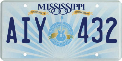 MS license plate AIY432