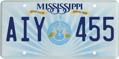 MS license plate AIY455