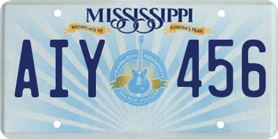 MS license plate AIY456