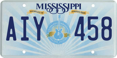 MS license plate AIY458