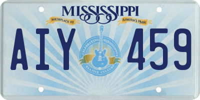 MS license plate AIY459