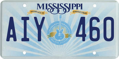 MS license plate AIY460
