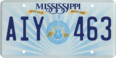 MS license plate AIY463
