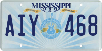 MS license plate AIY468
