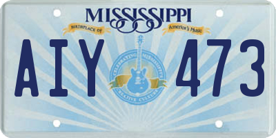 MS license plate AIY473