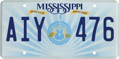 MS license plate AIY476