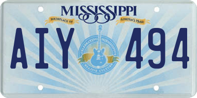 MS license plate AIY494