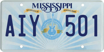 MS license plate AIY501