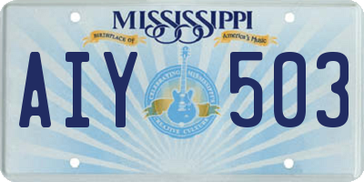 MS license plate AIY503