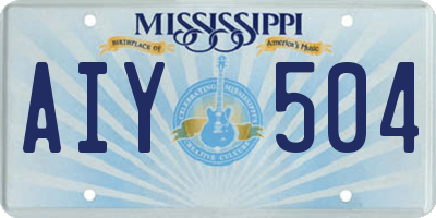 MS license plate AIY504