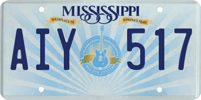MS license plate AIY517