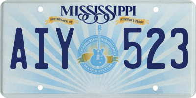 MS license plate AIY523