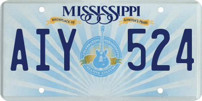 MS license plate AIY524