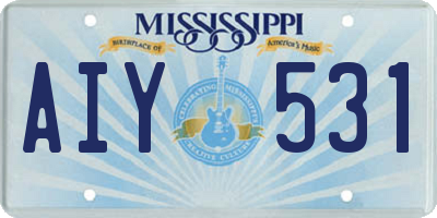 MS license plate AIY531