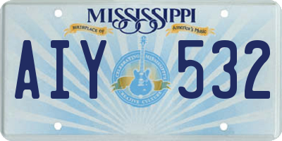 MS license plate AIY532