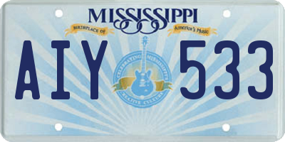 MS license plate AIY533