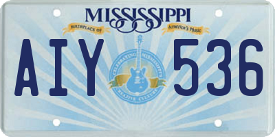 MS license plate AIY536
