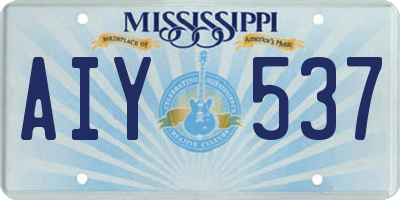 MS license plate AIY537