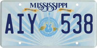 MS license plate AIY538