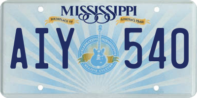 MS license plate AIY540