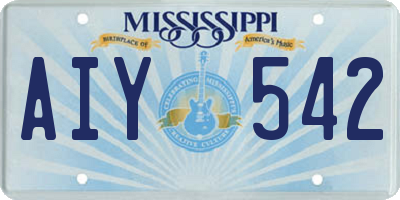 MS license plate AIY542
