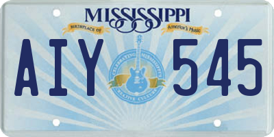 MS license plate AIY545