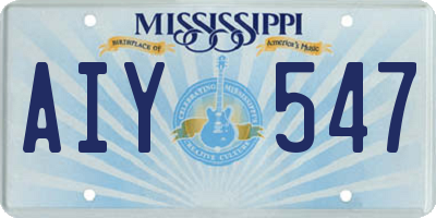 MS license plate AIY547