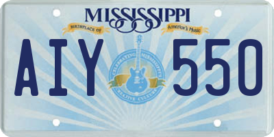 MS license plate AIY550