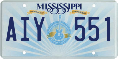 MS license plate AIY551