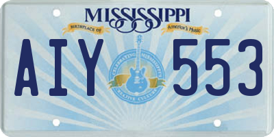 MS license plate AIY553