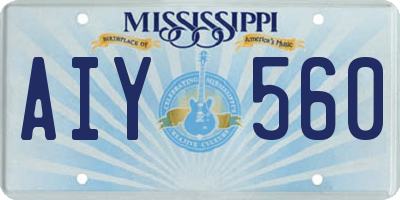 MS license plate AIY560