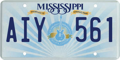 MS license plate AIY561