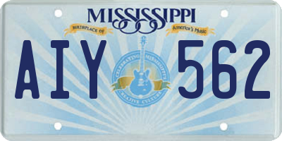 MS license plate AIY562