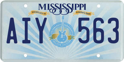 MS license plate AIY563