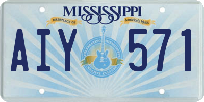 MS license plate AIY571
