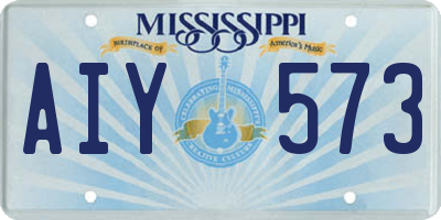 MS license plate AIY573