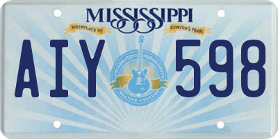 MS license plate AIY598