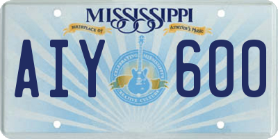 MS license plate AIY600