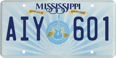 MS license plate AIY601