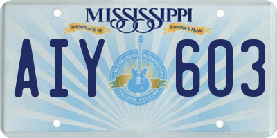 MS license plate AIY603