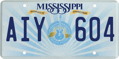 MS license plate AIY604