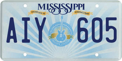 MS license plate AIY605