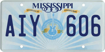 MS license plate AIY606