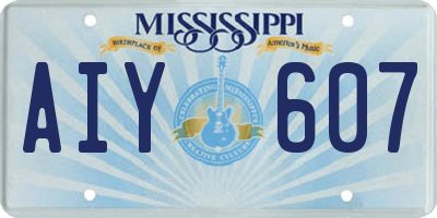 MS license plate AIY607