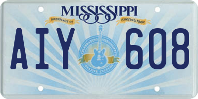 MS license plate AIY608