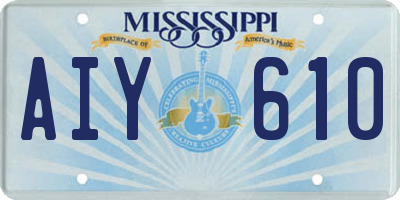 MS license plate AIY610