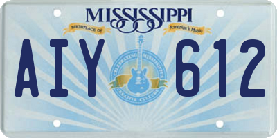 MS license plate AIY612