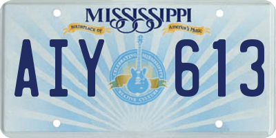 MS license plate AIY613