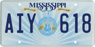 MS license plate AIY618