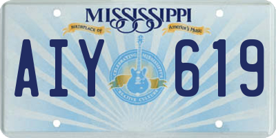 MS license plate AIY619
